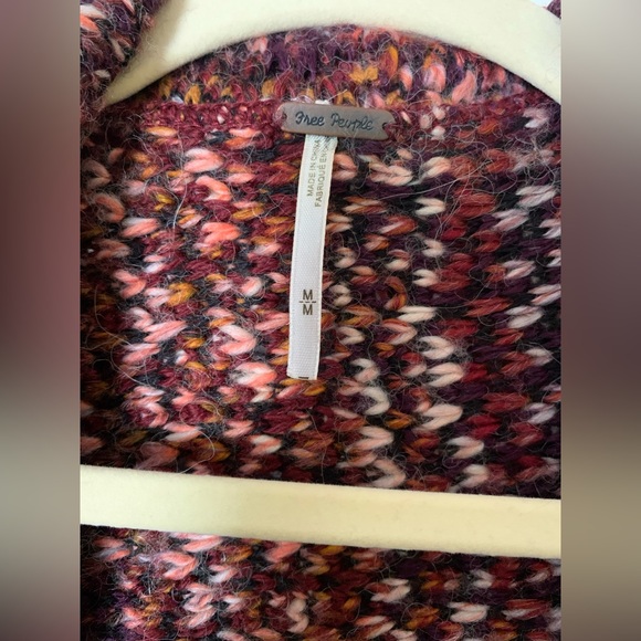 Free People Birkenstock Fringe Knit Alpaca and Wool Drape Cardigan M Boho Indie‎ - Picture 6 of 8